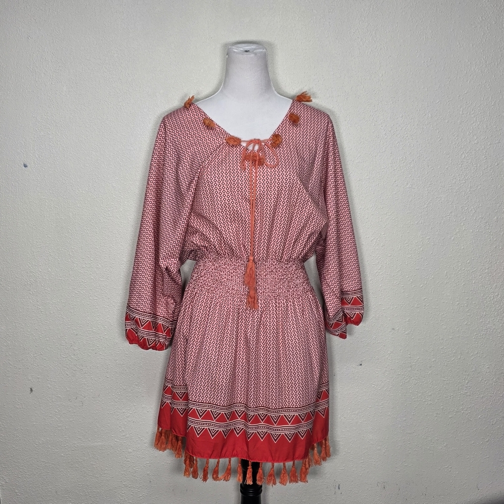 Boho Dress Multicolor Tassel Details Size see measurents - Picture 2 of 6